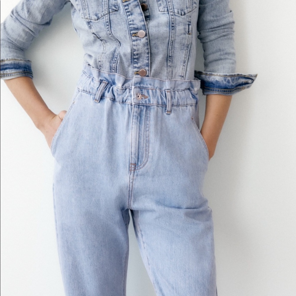 Zara BAGGY PAPERBAG JEANS - Picture 4 of 8